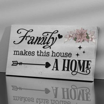 Quadro shabby per la famiglia su tela