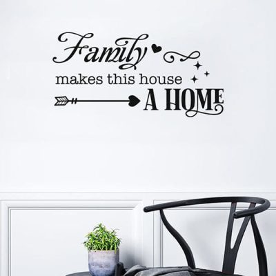 Scritte adesive da parete sulla famiglia
