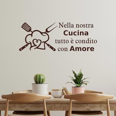 Adesivi da muro con frase per cucina