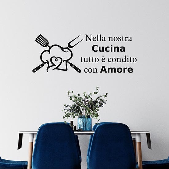 Adesivi da muro con frase per cucina decorazioni adesive