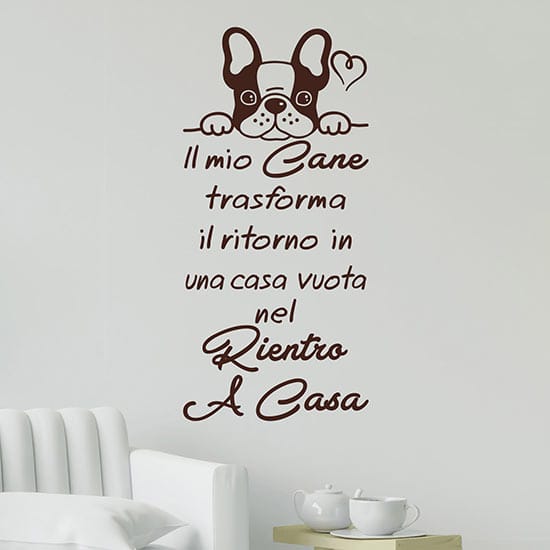 Frase adesiva da muro sul cane