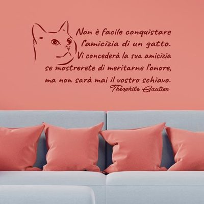 Frase adesiva da muro sul gatto decorazioni adesive
