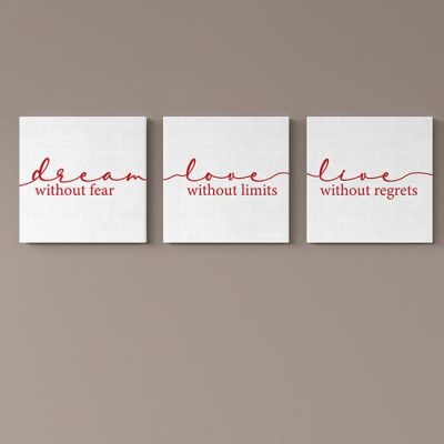 Quadri su tela con scritte da appendere