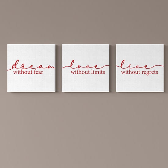 Quadri su tela con scritte da appendere