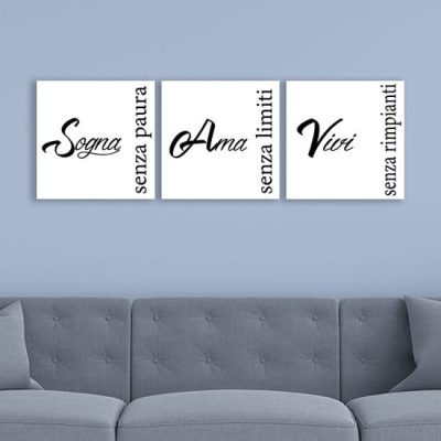 Quadri su tela con scritte moderne per arredare