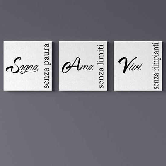 Quadri su tela con scritte moderne