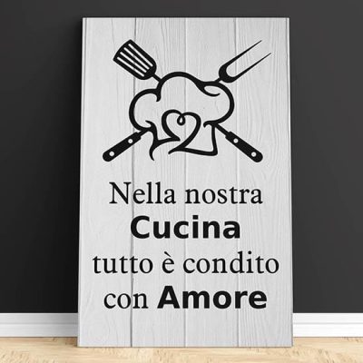 Quadro con scritta per arredare la cucina pronto da appendere