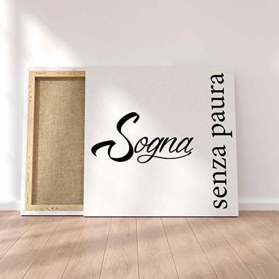 Quadro su tela con scritte moderne