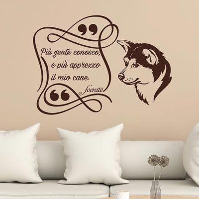 Scritta adesiva murale sul cane stickers da parete
