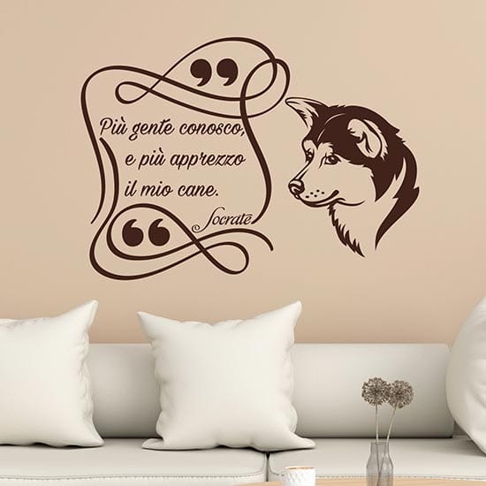Scritta adesiva murale sul cane stickers da parete