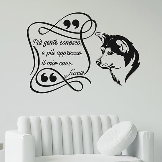 Scritta adesiva murale sul cane wall stickers