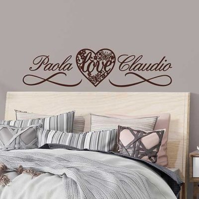 Wall stickers personalizzati con nomi per letto