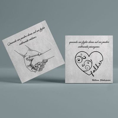 Quadri su tela con frase sul papà da appendere