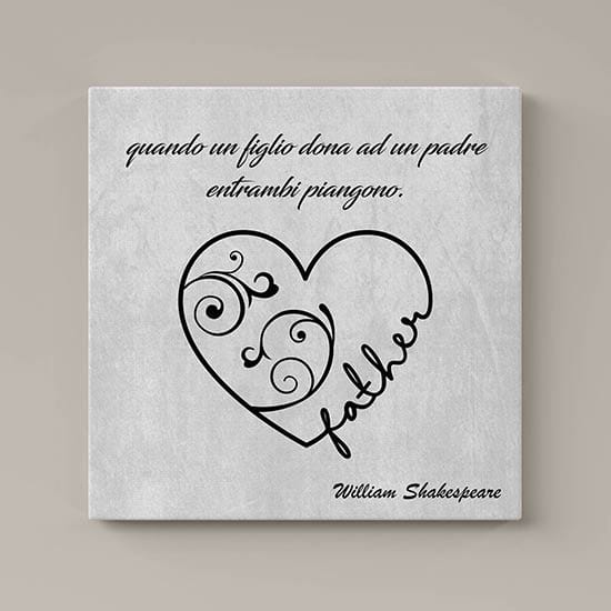 Quadri su tela con frase sul papà quadro moderno 2