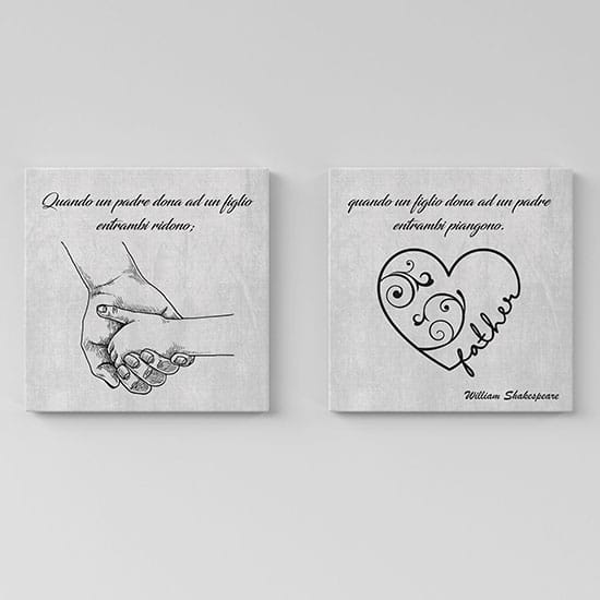 Quadri su tela con frase sul papà