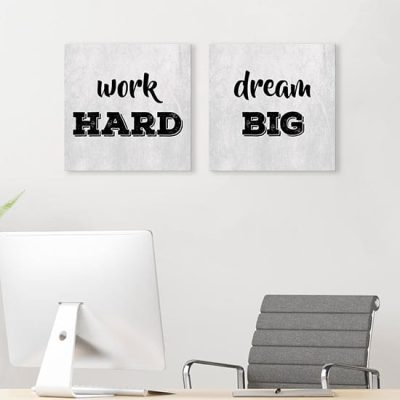 Quadri su tela con scritte per ufficio stampe moderne