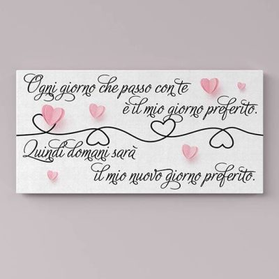 Quadro su tela con dedica d'amore
