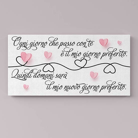 Quadro su tela con dedica d'amore