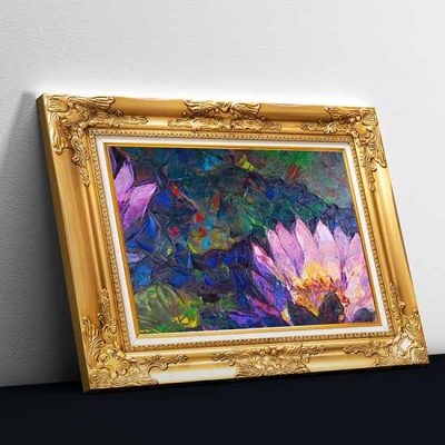 Quadro su tela dipinto con cornice effetto 3d