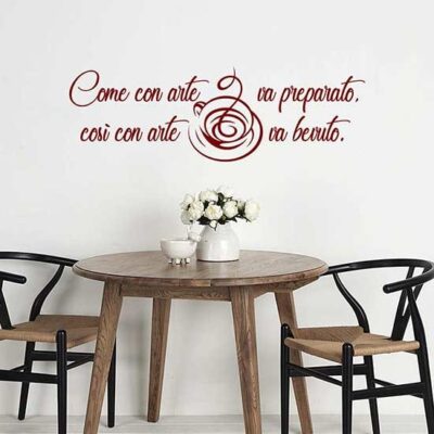 Adesivi da parete con frase caffè per cucina