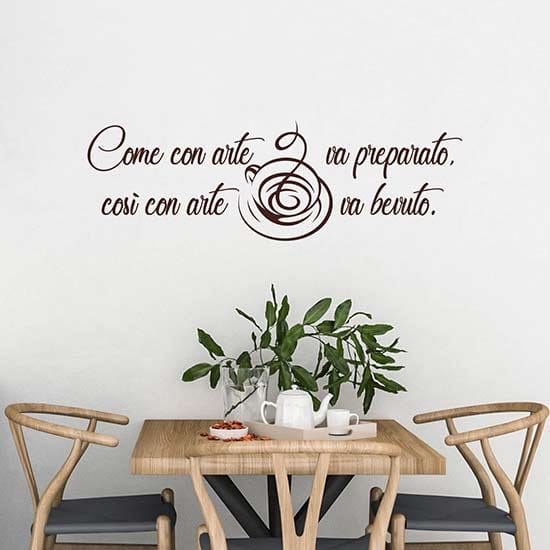 Adesivi da parete con frase caffè