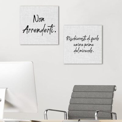Quadri moderni con scritte motivazionali su tela