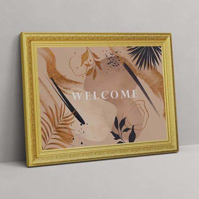 Quadro moderno astratto con cornice stampata su tela