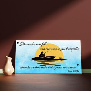 Quadro su tela con frase sulla pesca