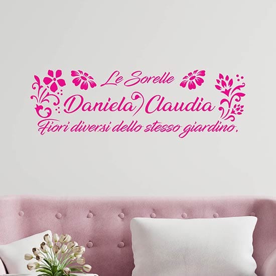 Scritte adesive personalizzate per bambine stickers murali