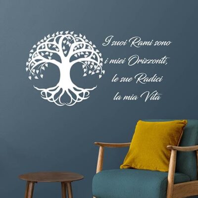 Stickers da muro albero della vita con frase adesiva