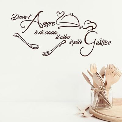 Stickers murali per cucina con scritte adesive