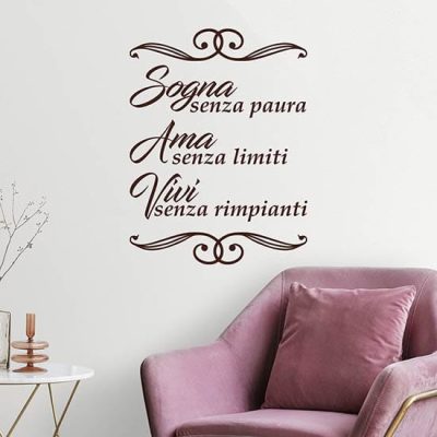 frasi motivazionali adesive da muro