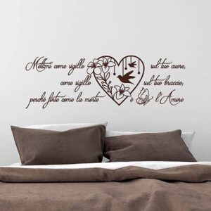 Adesivi murali cantico dei cantici per camera da letto
