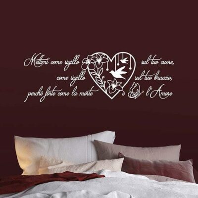 Adesivi murali cantico dei cantici scritta adesiva