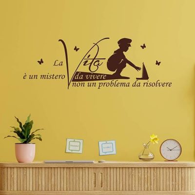 Frase sulla vita adesiva da parete