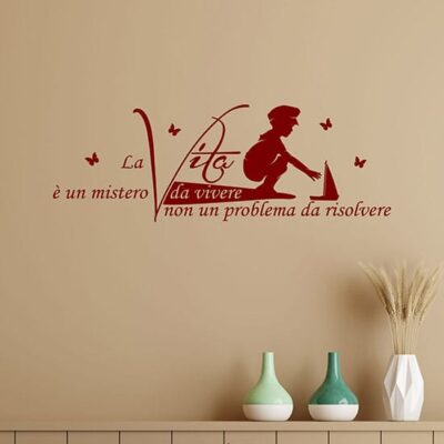 Frase sulla vita adesiva da parete per arredare