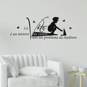 Frase sulla vita adesiva da parete per decorare