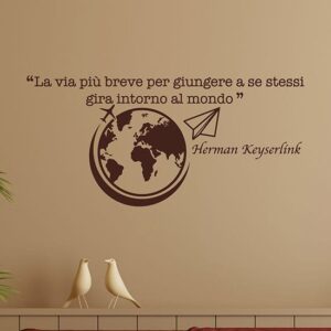Frase viaggio con adesivi da parete per decorare