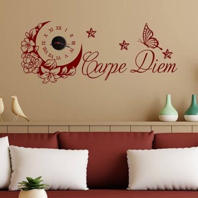 Orologio da parete carpe diem con stickers murali