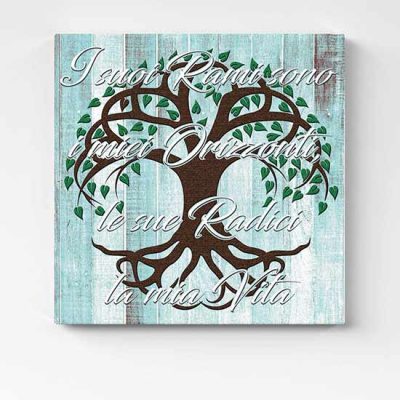Quadro con frase albero della vita