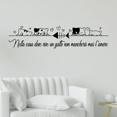 Adesivi da parete frase gatti