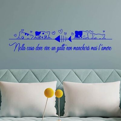 Adesivi da parete frase gatti per decorare