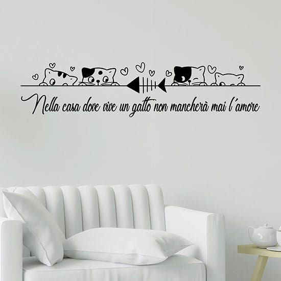Adesivi da parete frase gatti