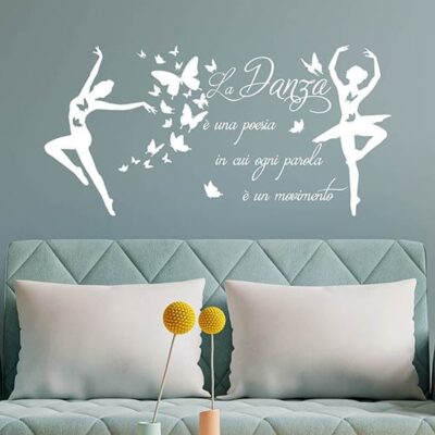 Decorazione adesiva con frase sulla danza da muro
