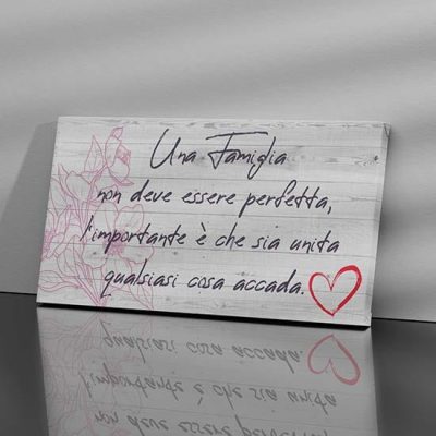 Quadri shabby chic con frase sulla famiglia su tela