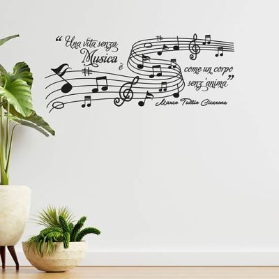 Adesivi da muro con frase sulla musica