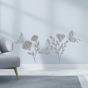 Adesivi da muro fiori e farfalle