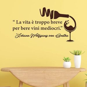 Decorazione adesiva con frase sul vino per arredare