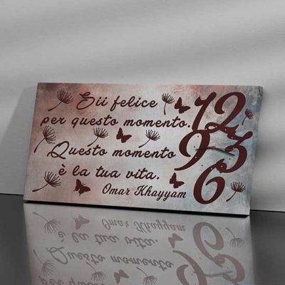 Orologi da parete su tela con citazione da appendere