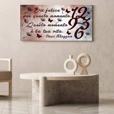 Orologi da parete su tela con citazione quadro da appendere